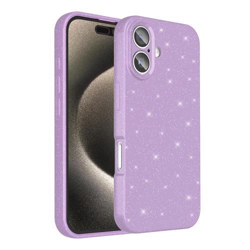 Apple iPhone 16 Kılıf Kamera Korumalı Simli Lüks Zore Koton Kapak