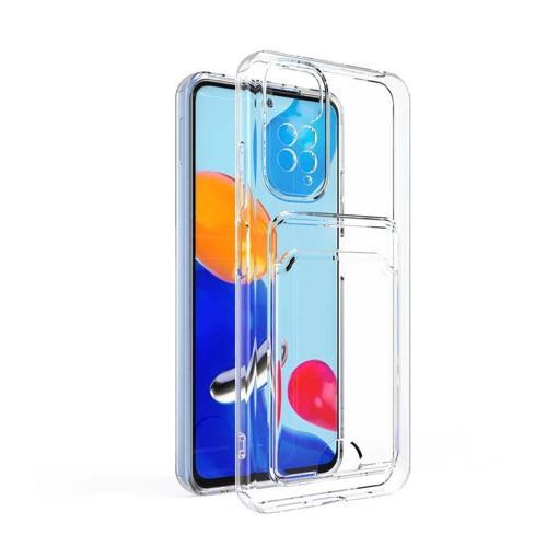 Xiaomi Redmi Note 11 Pro 5G Kılıf Kartlıklı Şeffaf Zore Setra Clear Silikon Kapak