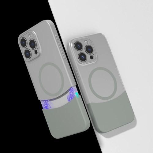Apple iPhone 15 Pro Kılıf M-Safe Şarj Özellikli Mıknatıslı Zore Duble Kapak