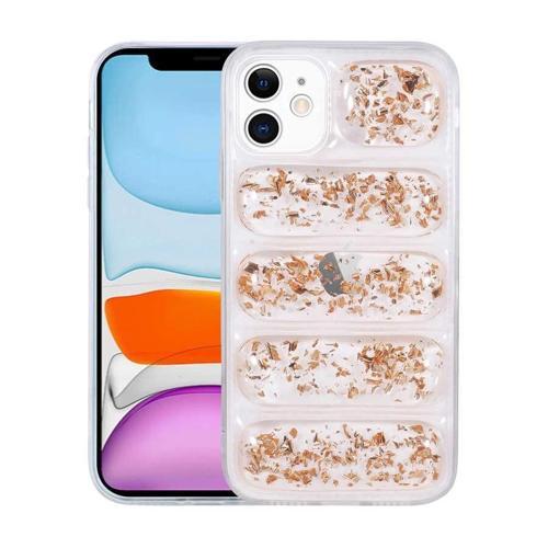 Apple iPhone 12 Kılıf Kamera Korumalı Simli Airbag'li Zore Dalga Kapak