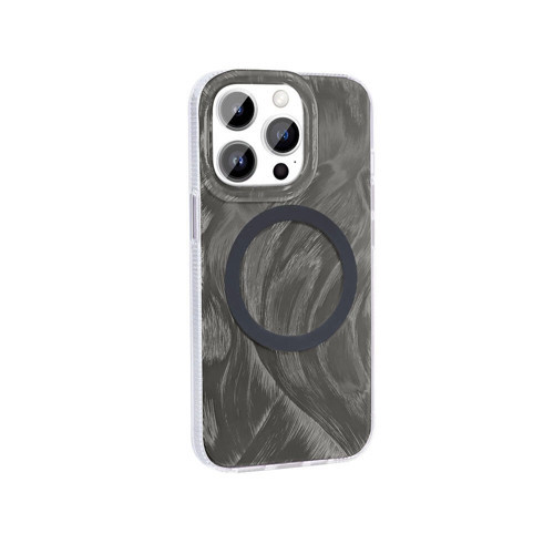 Apple iPhone 14 Pro Max Kılıf M-safe Şarj Özellikli Fırça Boya Desenli Zore Palet Kapak