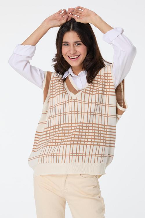 Triko Süveter Vizon - 23523