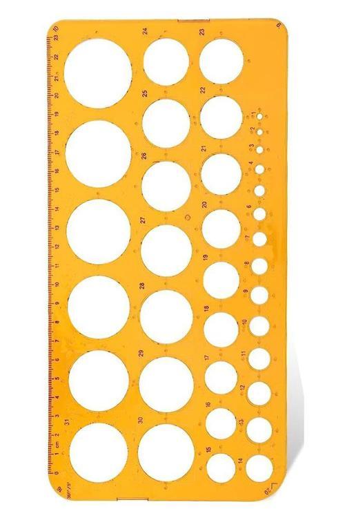 Daire Şablonu Büyük Cetvelli 1-36 Mm 1 Adet Arlantis  24 cm Cetvelli Teknik Çizim Daire Cetveli