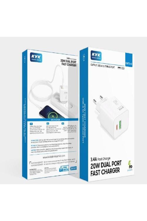 20W Dualport Sarj Başlık Output Usb-A To Type-C Port