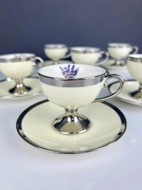 HXF-05177 Miranda Silver Krem 6lı Kahve Fincan Takımı