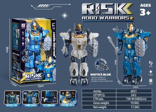 Mavi Walking Sesli Ok Atan ve 360 Derece Dönen Robot 6051