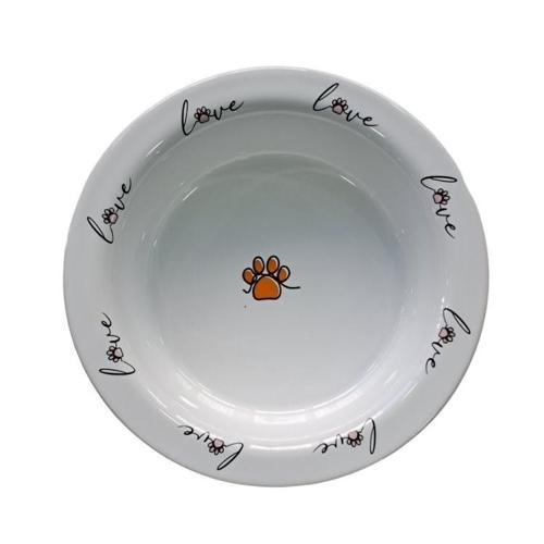 SERAMİK MAMA KABI KEDİ VE KÖPEK DERİN BEYAZ 520ML