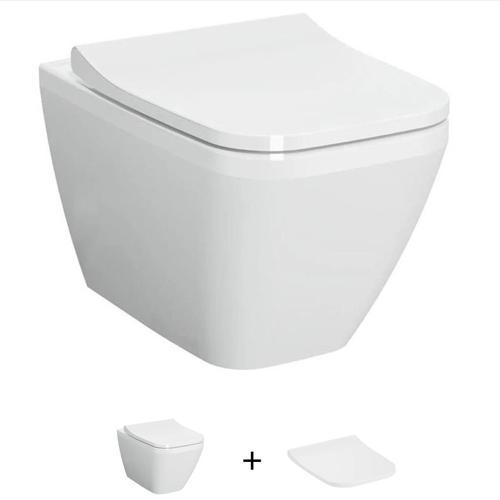İntegra Square Kare Rim-Ex Asma Klozet + Slim Duroplast Yavaş Kapanan Klozet Kapağı SET