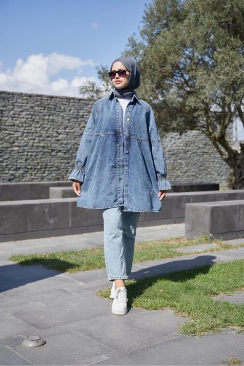 Kadın Oversize Kot Ceket