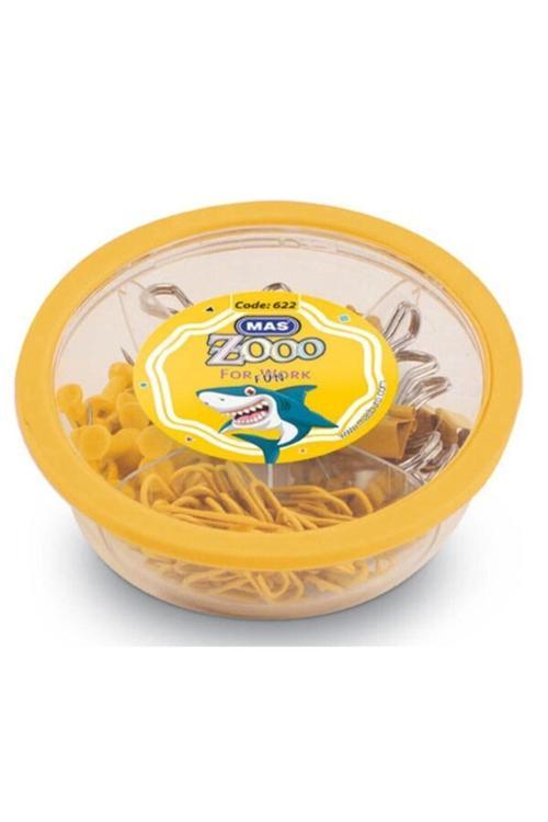 Zooo - Karışık Yuvarlak Kutu-Ataş Kıskaç-Harita Çivisi Top Çivi-Sarı