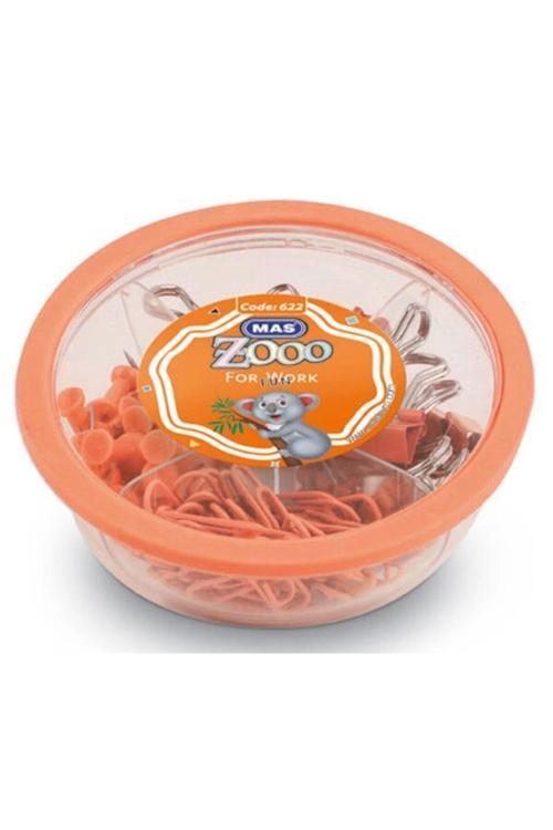 Zooo - Karışık Yuvarlak Kutu-Ataş Kıskaç-Harita Çivisi Top Çivi-Oranj