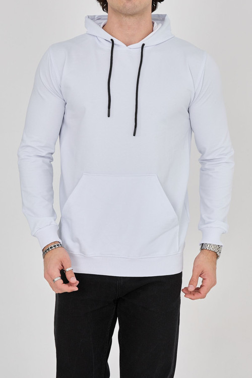 Kapüşonlu Basic Erkek Sweatshirt