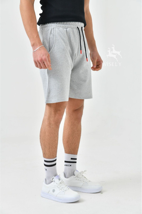 Erkek Regular Fit Gri Pamuklu Yazlık Şort