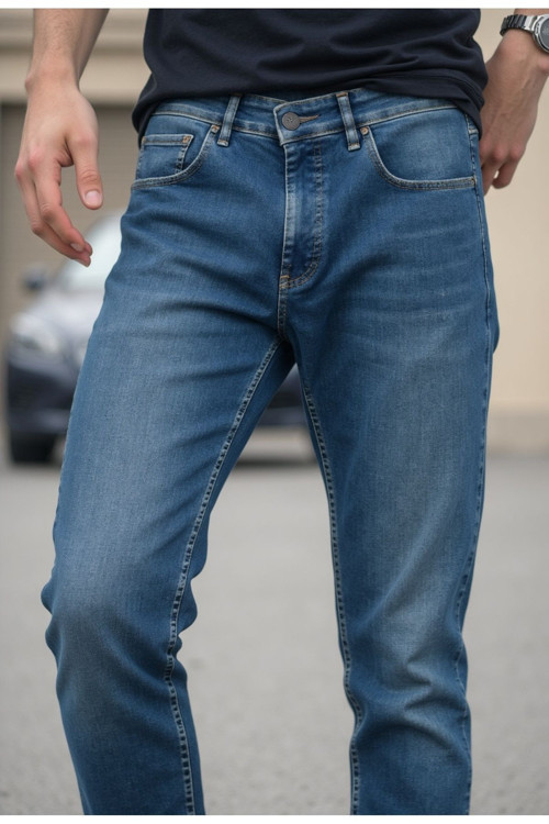 Erkek Likralı Denim Regular Fit Jeans