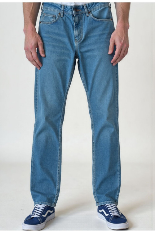 Erkek %100 Pamuk Straight Jeans