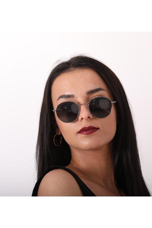 Gümüş Yuvarlak Kadın Güneş Gözlüğü 4003 08