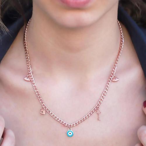 Rose Gold Kaplama Gümüş Dilek Kolyesi