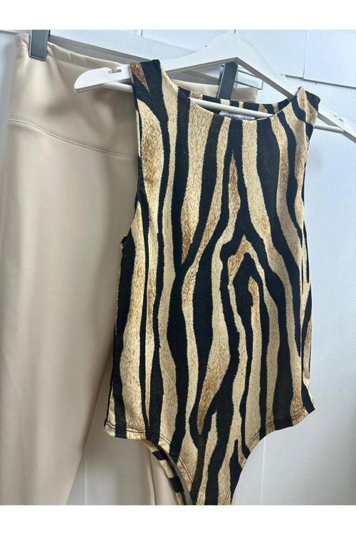 Zebra Desen Bodysuit