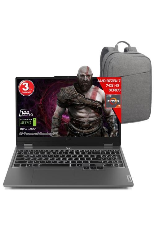 LOQ 15ARP9 AMD Ryzen 7-7435HS 20GB RAM DDR5 2TB SSD SSD RTX4070 8GDDR6 15.6 IPS 144Hz FHD Freedos 83JC00FGTR-202C Dizüstü Bilgisayar + Çanta (Yapay Zeka Destekli)