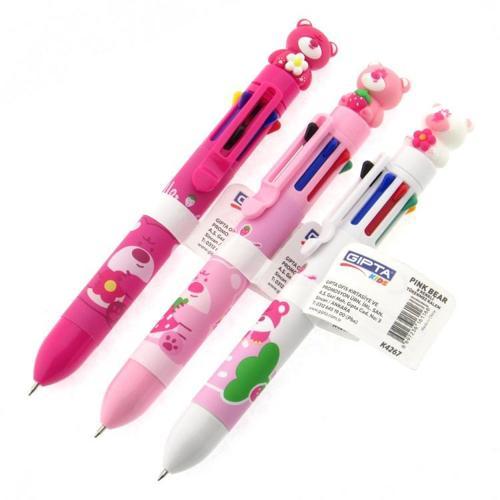 Tükenmez Kalem-Pink Bear 8 Renk K4267 (24 Lü Paket)