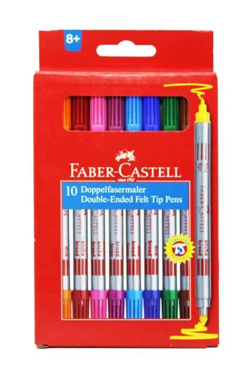 Faber-Castell Keçeli Kalem Çift Taraflı 10 Renk 15 11 10