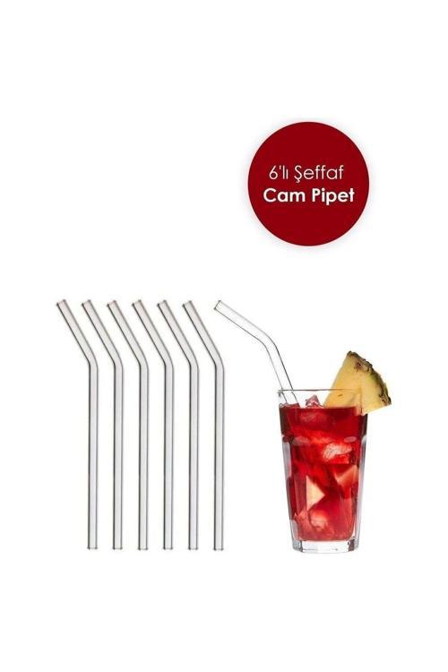 6'Lı 9Mm 20Cm Boyunda Cam Pipet Ve 1 Adet Pipet Temizleme Fırçası Seti