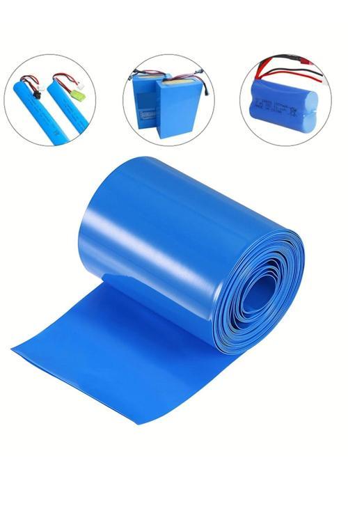 1 Metre X 26 Cm Pvc Mavi Shrink Isı İle Daralan 18650 Pil Büzülme Kablo Yalıtım Klıfı Isı Borusu