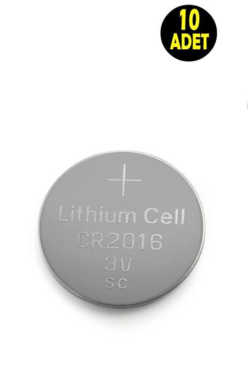 10 Adet 3 Volt Cr2016  Lityum Para Pil (Dl2016 Cr 2016 Bios-Kepenk-Kumanda Terazi Düğme Lithum Pili)