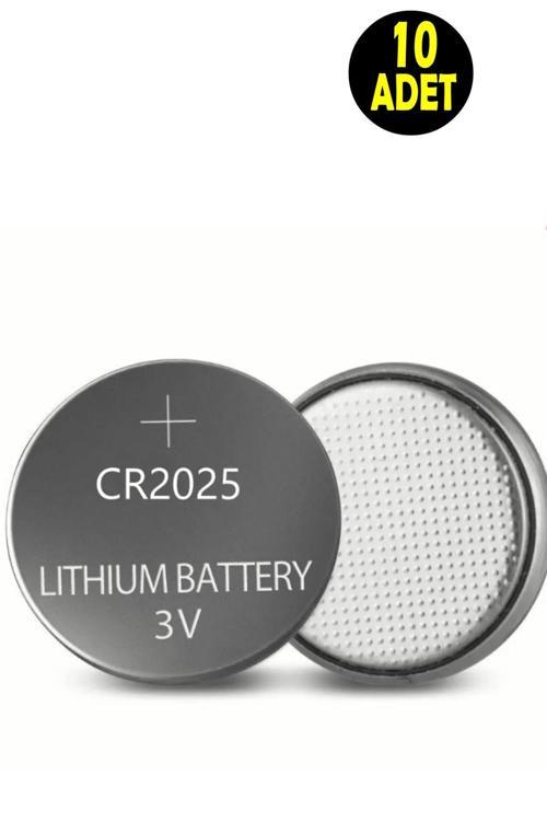 10 Adet 3 Volt Cr2025  Lityum Para Pil (Dl2025 Cr 2025 Bios-Kepenk-Kumanda Terazi Düğme Lithum Pili)