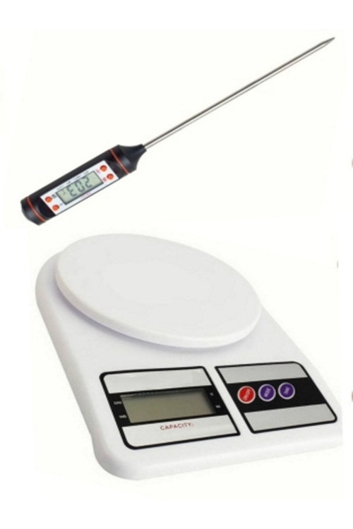 Dijital Mutfak Tartısı Terazisi Et Süt Mama Yoğurt Çorba Mayalama Gıda Yemek Termometresi