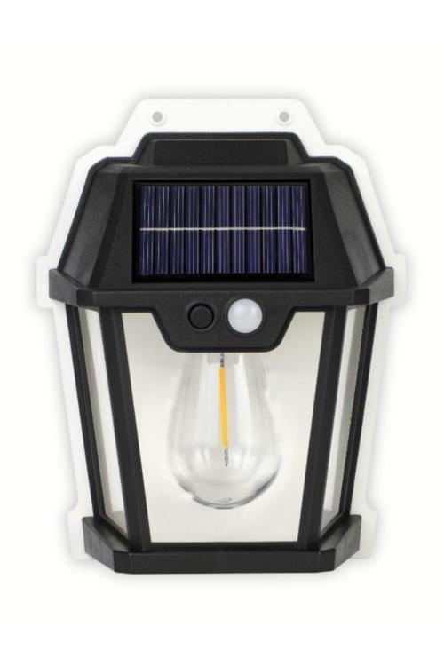Sensörlü Rustik Tip Güneş Enerjili Bahçe Ev Balkon Teras Aydınlatması Lambası Solar Aplik Armatür