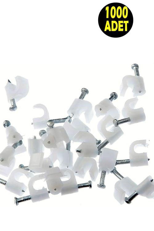 1000 Adet No 1 Beton Çivili Kablo Tutucusu Kroşe -4X6 Mm Kordon Kablo Kroşesi