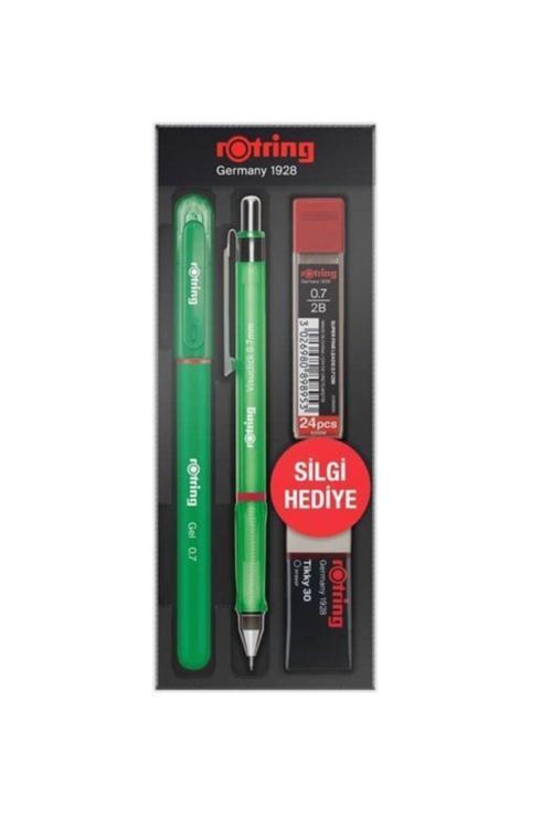 Visuclick Versatil Kalem + Jel Tükenmez Kalem + Min + Silgi Okul Seti 0.7 Mm Yeşil Ro-vkj07