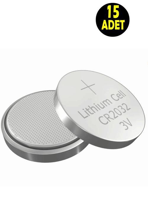 15 Adet 3 Volt Cr2032 Lityum Para Pil (Cr 2032 Bios-Kepenk-Kumanda Terazi Düğme Lithum Pili)