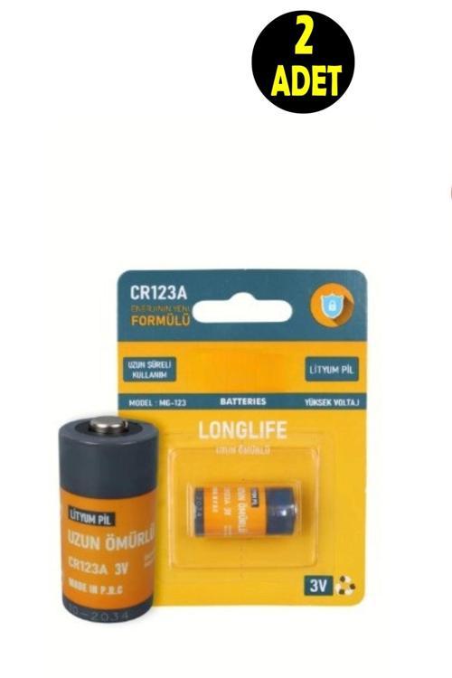 2  Adet Cr123A 3 Volt Lityum Fotoğrraf Makinesi Pili Cr 123A 3V Başlıklı Pil