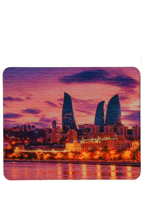 Baku Flame Towers Desenli Kaymaz Taban Optik Bilgisayar Notebook Mouse Pad Maus Ped 17,5X21,5Cm