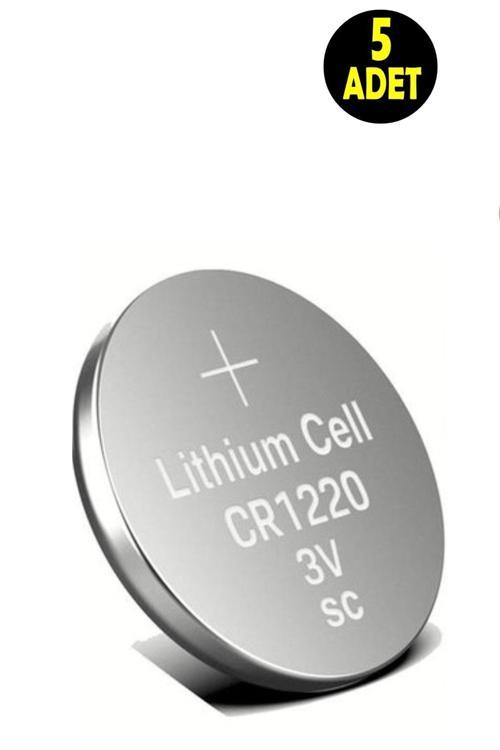 5 Adet 3 Volt Cr1220 Lityum Düğme Para Pil Cr 1220