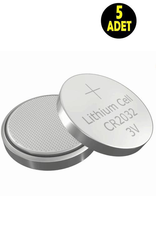 5 Adet 3 Volt Cr2032 Lityum Para Pil (Cr 2032 Bios-Kepenk-Kumanda Terazi Düğme Lithum Pili)