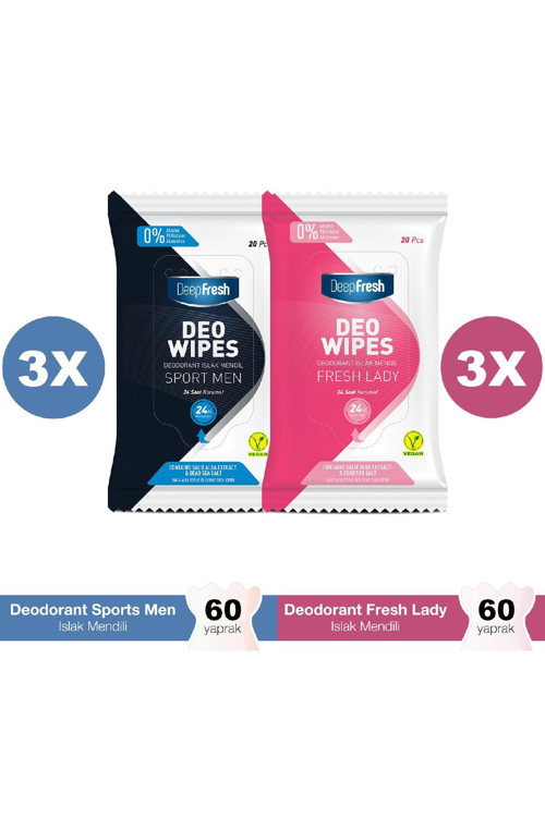Deodorant Mendil Kadın Ve Erkek Set 6 X 20 Yaprak