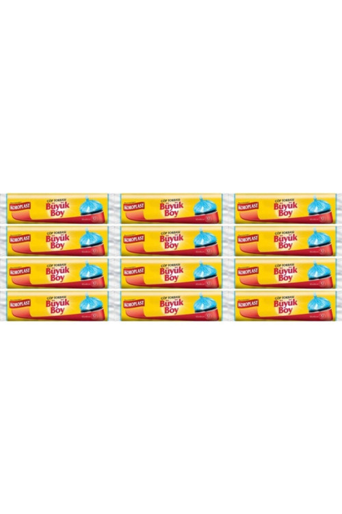 Güçlü Çöp Torbası Büyük Boy 10 Adet 12'li Set