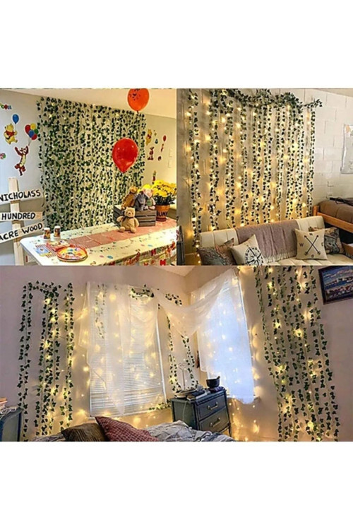 STANDART SARMAŞIK EV VE MOBİLYA YILBAŞI SÜSÜ DEKOR PERİLED Lİ SARMAŞIK+PİLLİ 3 METRE PERİ LED