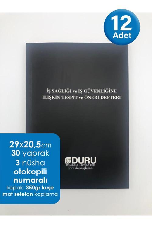 DURU OSGB İş Sağlığı ve Güvenliği Defteri Otokopili - 12 Adet
