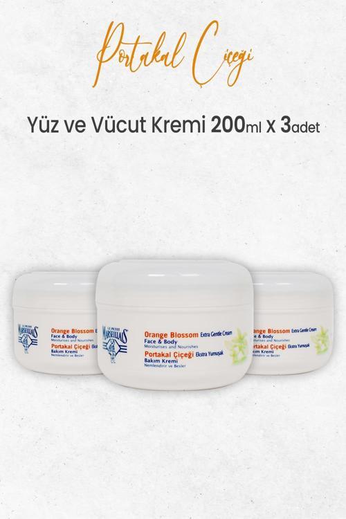 Ekstra Nazik Krem Portakal Çiçeği Yüz ve Vücut Kremi 200 ml x 3 Adet