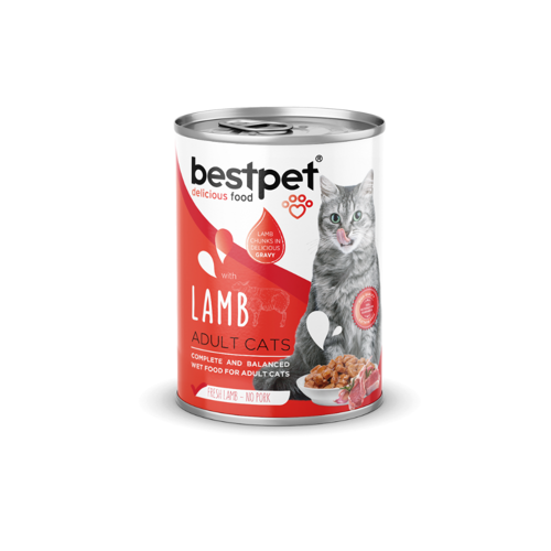 Kuzu Etli Konserve Yetişkin Kedi Maması 400 Gr (12 Adet)