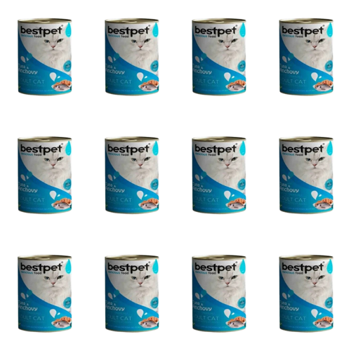 Ton ve Hamsili Konserve Yetişkin Kedi Maması 400 Gr (12 Adet)