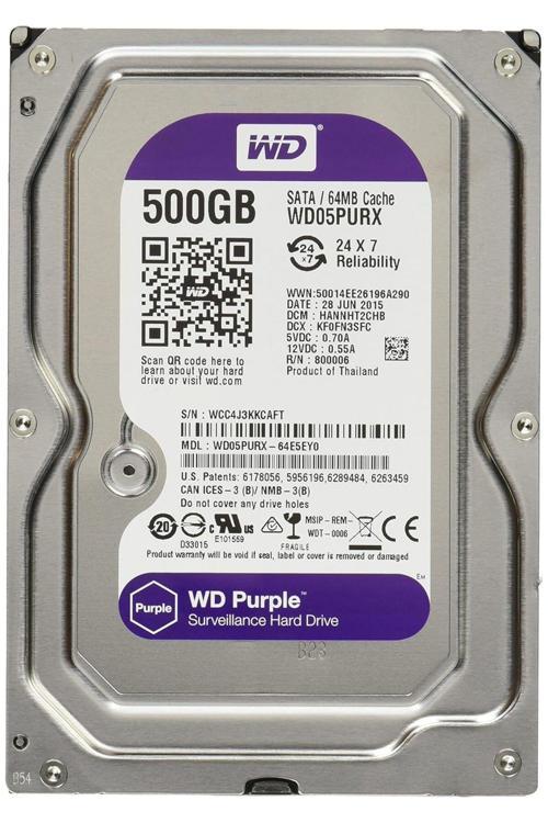 Wd Purple 05Purz 500 Gb 3.5" 5400 Rpm Hdd Güvenlik Diski Western Digital 500Gb Wd05Purz