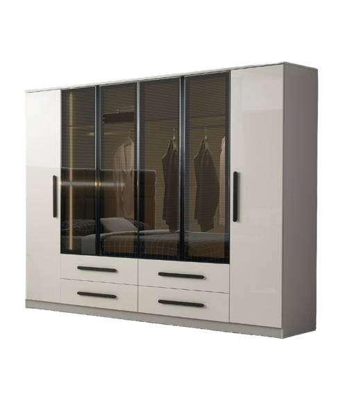 Atlas 6 Kapaklı %100 MDF Gardırop | Ücretsiz Teslimat ve Kurulum
