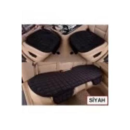 Araba Koltuk Soft Ortopedik Cepli Oto Kılıf- Minder Seti (3 parça) Siyah