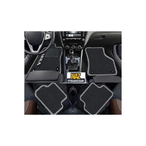 Honda City 2008-2013 Siyah Halı Gri Kenar Petek Topuk