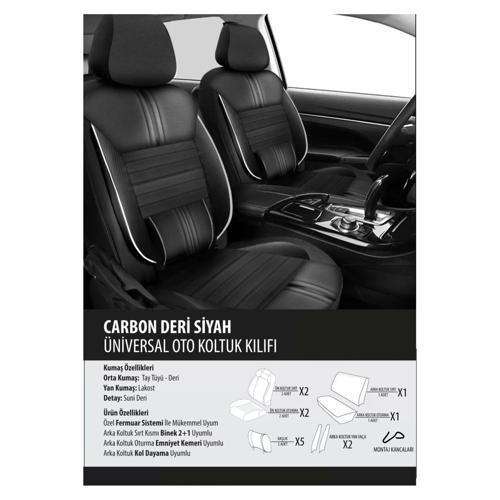 Mitsubishi Outlander Koltuk Kılıfı Carbon Deri Siyah
